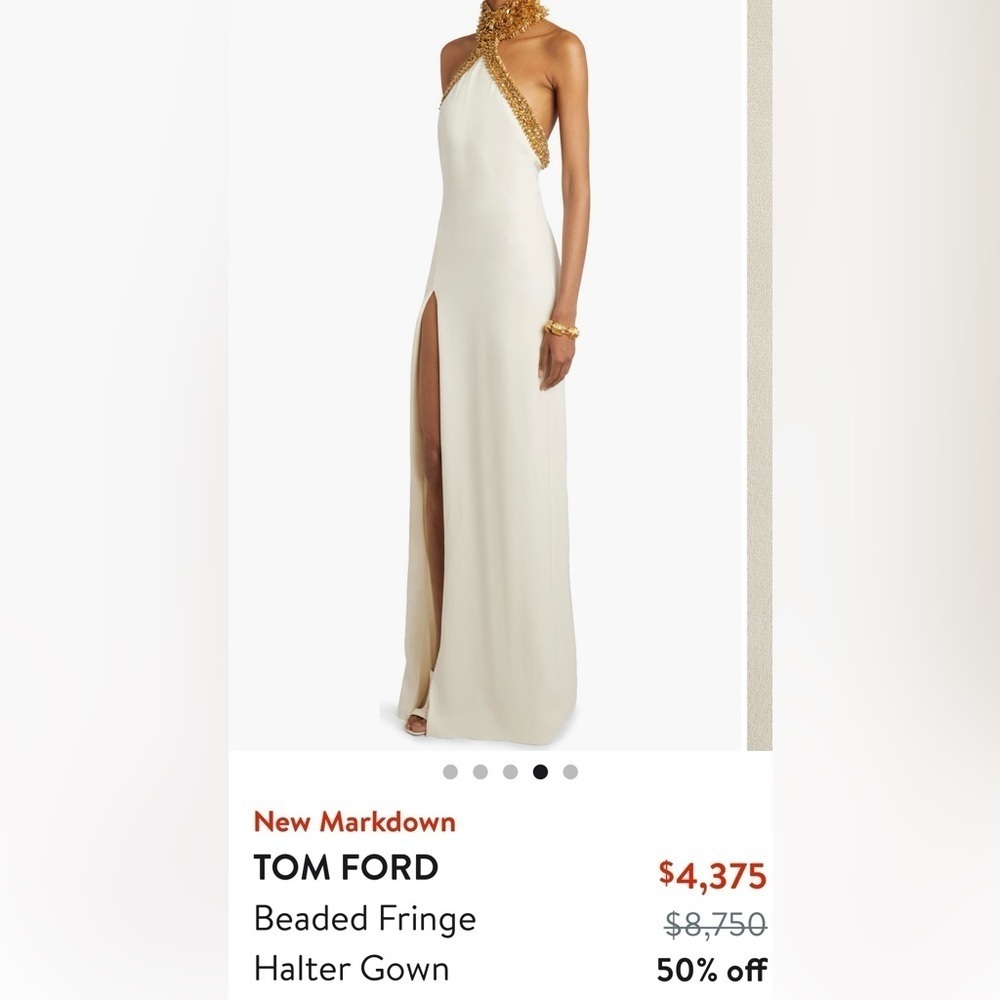 Tom Ford beaded fringe halter gown size 38 - Picture 7 of 16